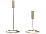 Set Of 2 Candle Holders Gold Iron Round Shape Modern Minimalistic Candlesticks Decoration Beliani