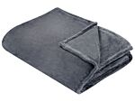 Blanket Grey Polyester 150 X 200 Cm Soft Pile Bed Throw Cover Home Accessory Modern Design Beliani