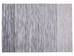 Rug Grey Wool And Polyester 140 X 200 Cm Hand Woven Modern Design Beliani