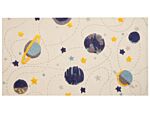 Area Rug Multicolor Planets Stars Print 80 X 150 Cm Low Pile Runner For Children Playroom Beliani