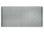 Outdoor Rug Green Synthetic 90 X 150 Cm Diamond Geometric Pattern Eco Friendly Modern Minimalistic Beliani