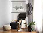 Rocking Chair Black Fabric Birch Wood With Adjustable Footrest Beliani