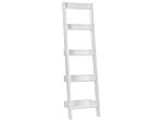 4-tier Ladder Bookcase White Book Shelf Display Beliani