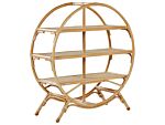 3 Tier Bookcase Light Wood Freestanding Open Shelves Boho Natural Design Beliani