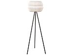 Floor Lamp White Paper Shade Black Metal Legs Modern Contemporary Design Tripod Base Standing Light Beliani