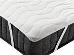 Mattress Protector White Microfibre Single Size 90 X 200 Cm Waterproof Pad Polyester Filling Fitted Quilted Piped Edges Beliani