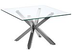 Coffee Table Silver Glass 70 X 70 Cm Glossy Metal Legs Modern Square Living Room Bedroom Beliani