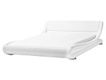 Platform Waterbed White Faux Leather Upholstered With Mattress Accessories 5ft3 Eu King Size Sleigh Design Beliani