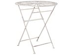 Garden Bistro Table White Iron Foldable Outdoor Distressed Effect Uv Rust Resistance French Retro Style Beliani