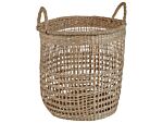 Basket Natural Seagrass With Handles Home Accessory Boho Style Beliani