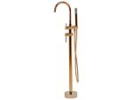 Bath Mixer Tap Copper Brass Freestanding Bathtub Faucet With Hand Shower Modern Design Beliani