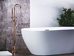 Bath Mixer Tap Copper Brass Freestanding Bathtub Faucet With Hand Shower Modern Design Beliani