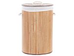 Bamboo Basket With Lid Light Wood Sannar Beliani