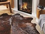 Cowhide Rug Dark Brown Cow Hide Skin 3-4 M² Country Rustic Style Throw Brazilian Cow Hide Beliani