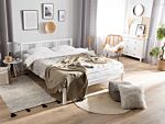 Bed Frame White Pine Wood Eu Super King Size 6ft Slatted Base Modern Beliani