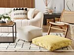 Floor Cushion Yellow Cotton 60 X 60 X 12 Cm Pouffe Ottoman Decorative Accent Piece Boho Style Beliani