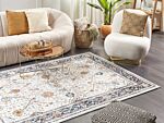 Area Rug Beige And Blue Polypropylene Polyester 160 X 230 Cm Oriental Vintage Pattern Living Room Accessories Beliani