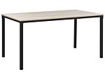 Dining Table Black With Light Wood Particle Board Metal Legs 150 X 90 Cm Scandinavian Beliani