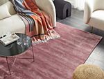 Area Rug Pink Viscose 160 X 230 Cm Tufted Low Pile Modern Beliani