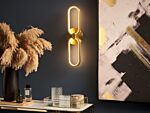 Wall Led Lamp Gold Metal Shade Led Warm White Decorative Accent Lighting Beliani