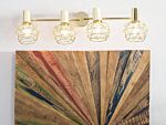 Ceiling Lamp Gold Metal 4 Light Cage Shades Adjustable Arms Modern Beliani
