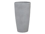 Plant Pot Grey Stone Tall Flower Planter 58 X Ø 31 Cm Modern Minimalistic Outdoor Indoor Decor Accessories Beliani