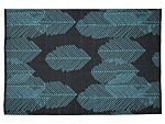 Area Rug Black Blue Fabric 140 X 200 Cm Reversible Outdoor Indoor Modern Beliani