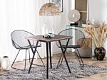 Dining Table Dark Wood Top Black Metal Legs 70 X 70 Cm 4 Seater Square Industrial Beliani