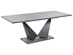 Dining Table Grey Black Mdf 160/120 X 90 Cm Concrete Effect 8 People Living Room Dining Area Industrial Kitchen Beliani
