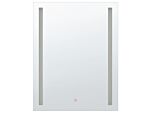 Wall Mounted Hanging Led Mirror 60 X 80 Cm Rectangular Modern Vintage Vanity Bathroom Make-up Bedroom Beliani