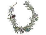 Artificial Christmas Garland Green Silver Synthetic Material 150 Cm With Ornaments Frosted Beliani