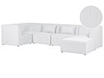 Modular Right Corner 5 Seater Sofa Off White Corduroy With Ottoman 5 Seater Sectional Sofa Modern Design Beliani