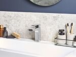 Basin Tap Silver Chromed Metal Bathroom Single Lever Faucet Modern Beliani