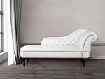 Chaise Lounge White Right Hand Faux Leather Buttoned Beliani