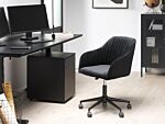 Office Swivel Chair Black Velvet Height Adjustable Beliani