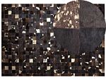 Rug Brown Genuine Leather 160 X 230 Cm Cowhide Multiple Squares Hand Crafted Beliani