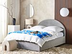 Storage Bed Grey Velvet Eu Double Size 4ft6 Minimalist Retro Design Ottoman Storage Beliani