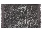 Area Rug Dark Grey Viscose With Cotton Backing With Fringes 140 X 200 Cm Style Modern Glam Beliani