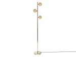 Floor Lamp Gold Steel Glass 3 Round Smoked Shades Modern Glam Design Living Room Lighting Beliani