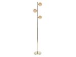 Floor Lamp Gold Steel Glass 3 Round Smoked Shades Modern Glam Design Living Room Lighting Beliani