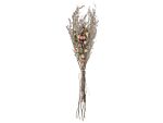 Dried Flower Bouquet Orange And Green Natural Dried Flowers 65 Cm Wrapped In Brown Paper Natural Table Decoration Beliani