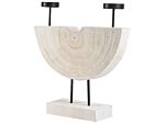 Candleholder White Light Paulownia Wood 2 Tealight Slots Stand Handmade Natural Rustic Beliani