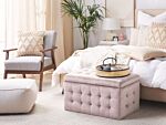 Ottoman Pink Velvet Tufted Upholstery Bedroom Bench With Storage Beliani