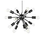 Pendant Lamp Black Metal115 Cm 15-lightbulb Fixture Exposed Ambient Lighting Beliani