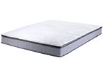 Pocket Spring Mattress White With Grey Fabric Super King Size 6ft Medium Firm Beliani