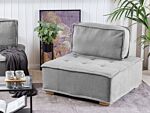 1-seat Section Grey Polyester Solid Wood Legs Tufted Seat Removable Cushion Cover Beliani