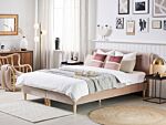 Divan Bed Beige Velvet Upholstery Eu Super King Size 6ft Continental With Mattress Headboard Box Springs Beliani