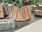 Christmas Tree Collar Natural Rattan Handmade Boho Round Home Accessories Cover For Trunk Xmas Beliani