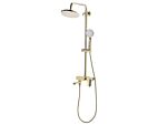 Mixer Shower Set Brass With Rain Function Gloss Finish Glamour Modern Beliani