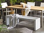 Garden Bench Concrete White 40 X 150 X 40 Cm 3 Seater Beliani